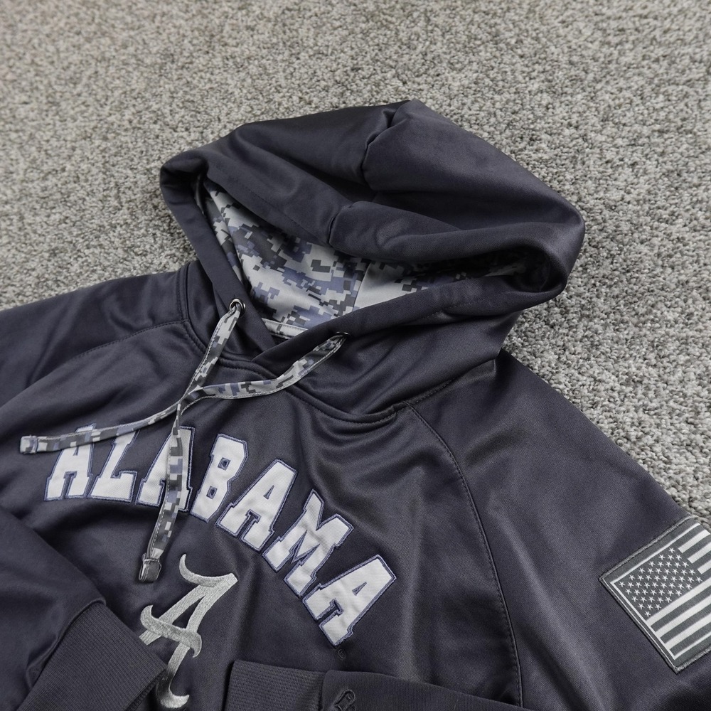 Alabama Crimson‎ Tide Hoodie Womens M Gray NCAA Football Sweatshirt OHT Military